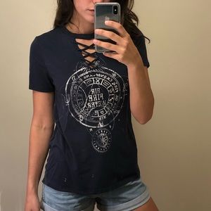 Lace-Up Graphic Tee EUC